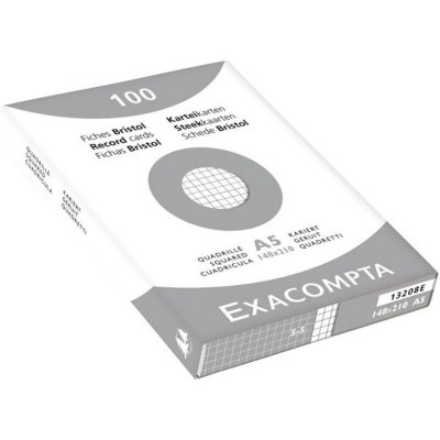 EXACOMPTA 100 fiches Bristol -  - Blanc - 5x5 - Non perfor&eacute;es