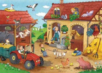 RAVENSBURGER 2 Puzzles - M&eacute;tiers de la Ferme 