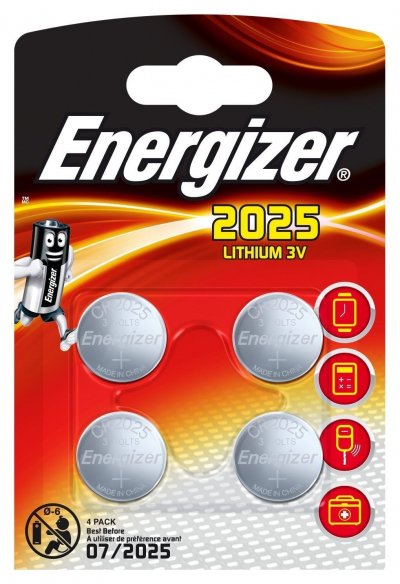 ENERGIZER 4 Piles Lithium CR2025 