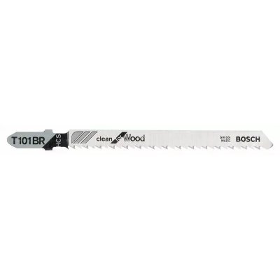 BOSCH 5 Lames scie sauteuse HCS Clean Bois 100mm, Pas 2,5mm T101BR