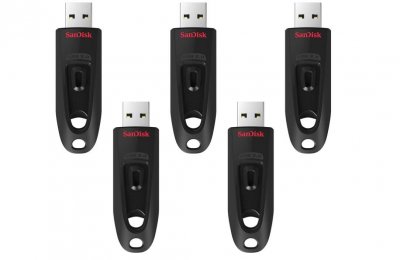 SANDISK 5 x  Cl&eacute; USB Ultra 128 Go USB 3.0 (SDCZ48-128G-U46) jusqu'&agrave; 130Mo/s
