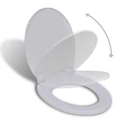 VIDAXL Abattant WC &agrave; fermeture en douceur Blanc Ovale  - Blanc
