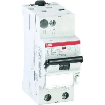 ABB  Disjoncteur diff&eacute;rentiel phase plus neutre (PH/N) 16 A