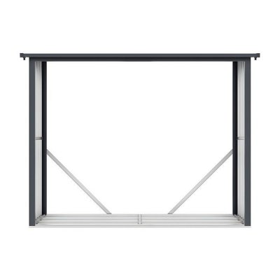 VENTE UNIQUE Abri b&ucirc;ches m&eacute;tal en acier galvanis&eacute; effet bois 3,27 m3 - 4 st&egrave;res - l242 x p89 x h190 cm - winwood