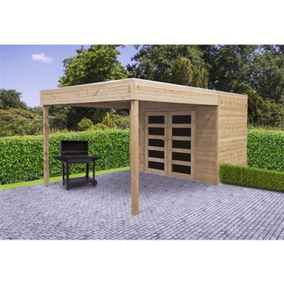 SOLID Abri de jardin 19 mm Potenza - Avec terrasse sur le devant