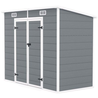OUTSUNNY Abri de jardin 254 m&sup2; avec fondation aluminium et pp gris