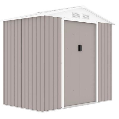 ARCHER Abri de jardin en acier 2,71 m&sup2; - Kit d'ancrage inclus - Taupe