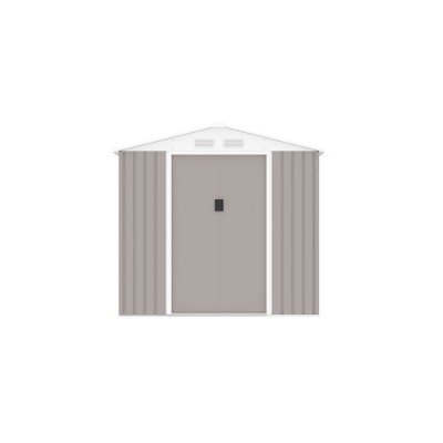 ARCHER Abri de jardin en acier 4,07 m&sup2; - Kit d'ancrage inclus - Taupe