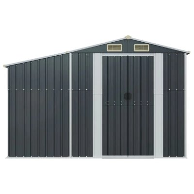 HELLOSHOP26 Abri de jardin en acier galvanis&eacute; - 277 x 93 x 179 cm - Anthracite