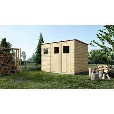 ALTANKA Abri de jardin en bois 4,86 m2 - 2,70x1,80 m - Couleur: naturel