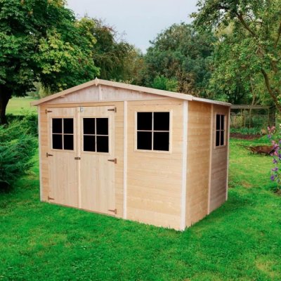 TIMBELA Abri de Jardin en Bois 6 m&sup2; - H226 x 324 x 216 cm -  M334