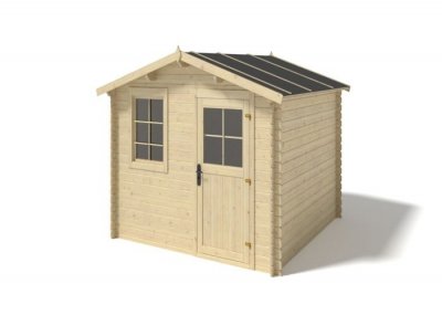 ALTANKA Abri de jardin en bois - 6m2 - 3x2m - Ep. 28mm - Couleur: naturel - DOM472 