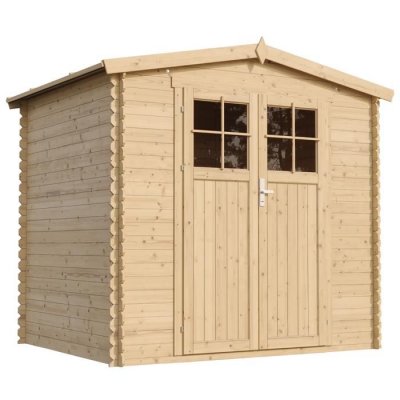 TIMBELA Abri de jardin en bois avec sol trait&eacute; - i236xl226xh218 cm4,33 m2 -  m369f+m369g