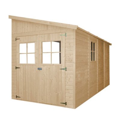 TIMBELA Abri de jardin en bois sans paroi lat&eacute;rale plus les planchers impr&eacute;gn&eacute;-8 m2