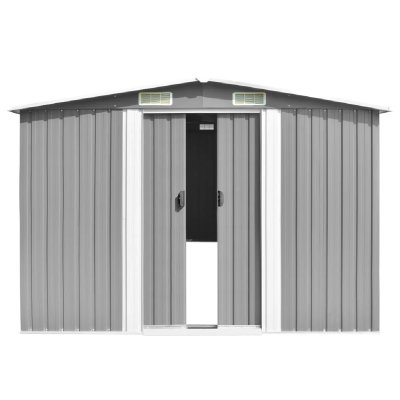 HELLOSHOP26 Abri de jardin en m&eacute;tal 02_0022175 - Gris