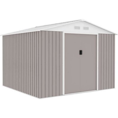 ARCHER Abri De Jardin En M&eacute;tal 7,06 M&sup2; - Kit D'ancrage Inclus - Taupe