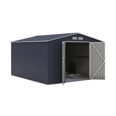GENERIQUE Abri de jardin en metal 8,84m2 - 2 portes battantes - Gris anthracite