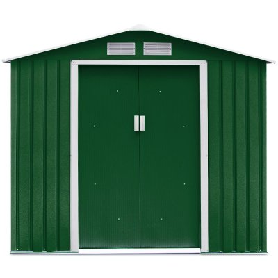 COSTWAY Abri de Jardin en M&eacute;tal -  - 213x127x185CM - Porte Coulissante - 2 Fen&ecirc;tres de Ventilation