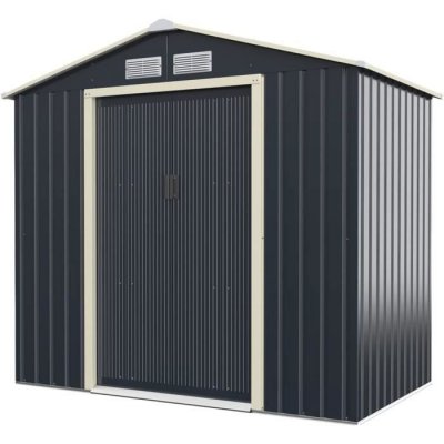 GOPLUS Abri de Jardin en M&eacute;tal -  - 2.7M&sup2; - Porte Coulissante - Bouches d'A&eacute;ration