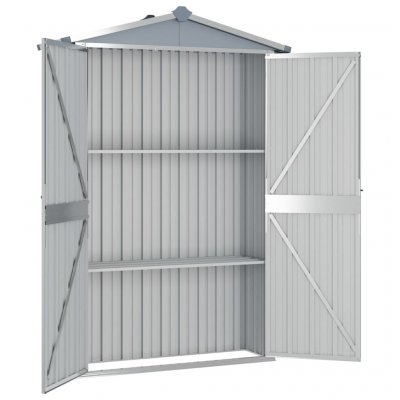 VIDAXL Abri de jardin Gris 107,5x46x183 cm Acier galvanis&eacute;  - Gris
