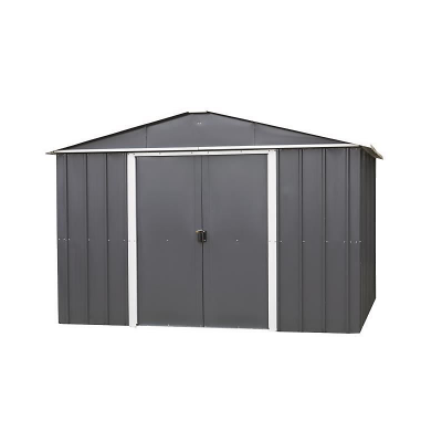 Abri de jardin m&eacute;tal gris Yardmaster 11,03 m&sup2; + kit d'ancrage