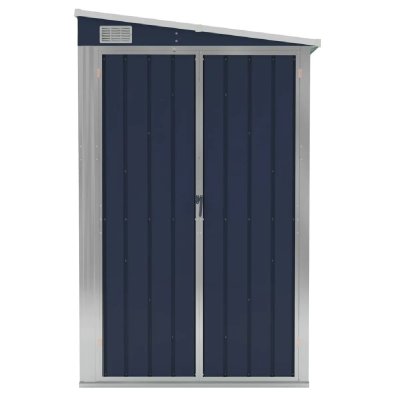 HELLOSHOP26 Abri de jardin mural en acier - 118 x 194 x 178 cm - Anthracite
