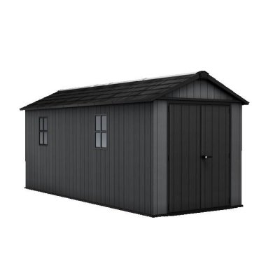 KETER Abri de jardin NEWTON PLUS 7517  L230 x P539 x H246 cm 12,39 m&sup2; coloris gris anthracite