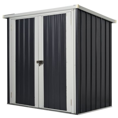 OUTSUNNY Abri de jardin - remise pour outils - abri v&eacute;lo - t&ocirc;le acier noir blanc