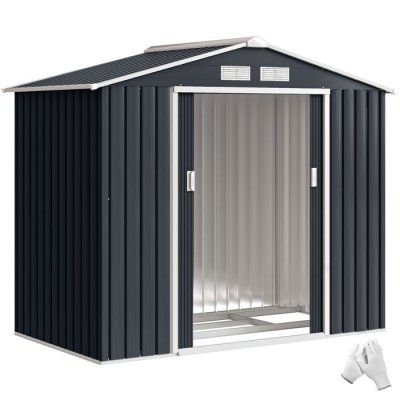 OUTSUNNY Abri de jardin - remise pour outils - cabanon porte verrouillable - t&ocirc;le d'acier
