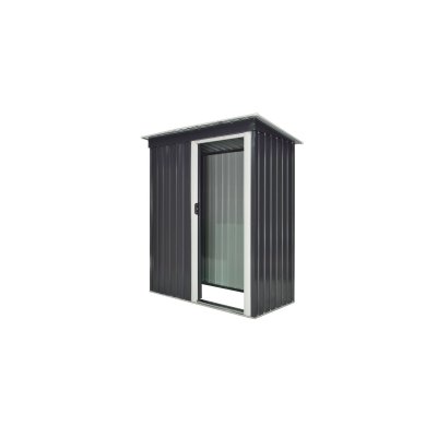 OUTSUNNY Abri de jardin - remise pour outils - cabanon porte verrouillable - t&ocirc;le d'acier noir blanc