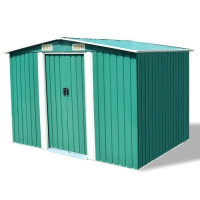 VIDAXL Abri de stockage pour jardin M&eacute;tal Vert 257 x 205 x 178 cm