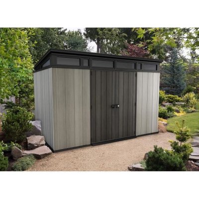 KETER Abri Jardin Resine - Brossium&reg; Monopente 117 - 7,4m&sup2; - Gris