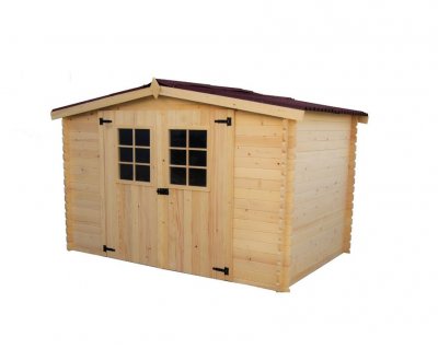 HABRITA Abri madriers massifs 4.59 m&sup2; bois naturel  - al3019.02n -