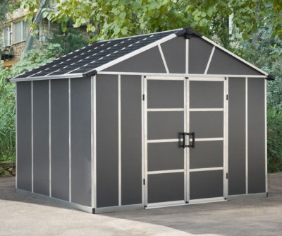 PALRAM Abris de jardin 7.9m&sup2; gris avec base - 705160 - 