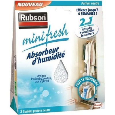 RUBSON Absorbeur MINIFRESH Neutre 50g Lot de 2 sachets