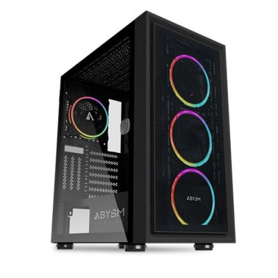 ABYSM  Gaming Danube Kamp ARGB ATX Bo&icirc;tier PC Verre Tremp&eacute; USB 3.0 Noir