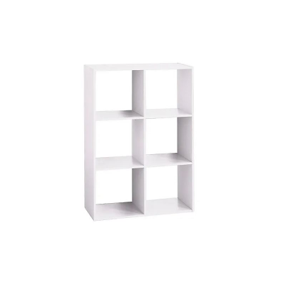AC-D&eacute;co Etag&egrave;re 6 Cases - L 67,6 x P 32 x H 100,5 cm - Bois - Blanc