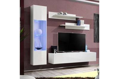 ASM GROS MOBILIER Ac-Deco Meuble TV Mural Design Fly III 210cm Blanc
