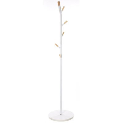 AC-D&eacute;co Porte Manteau 6 tiges - L 40 x H 175,5 cm - M&eacute;tal - Blanc