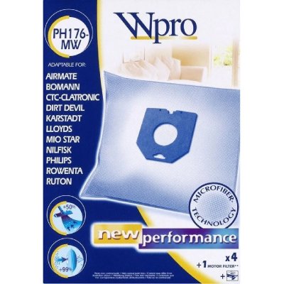 WPRO Accessoire Aspirateur  - Philips / 4 Sacs +1 Fm - 481281718618