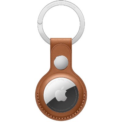 APPLE Accessoire tracker Bluetooth  AirTag porte-cl&eacute;s Cuir marron