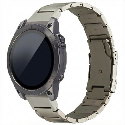 ACCEZZ  Bracelet en acier Titane mat Garmin Quickfit 22mm - Argent