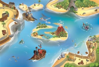 GENERIQUE Achoka - Tapis de jeu int&eacute;rieur Pirate 150x100cm