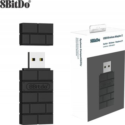 8BITDO Adaptateur Bluetooth Version 2 pour Windows/Mac/Raspberry Pi/Nintendo Switch