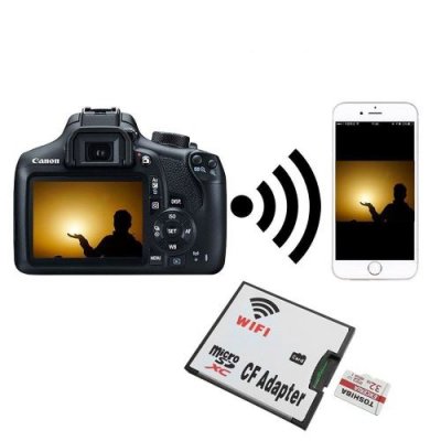 QUMOX Adaptateur de Micro SD Carte TF &agrave; Wifi CF CompactFlash Adaptateur CF pour Cam&eacute;ra Canon Nikon SLR