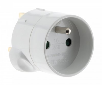 ZENITECH Adaptateur M UK / F France Blanc