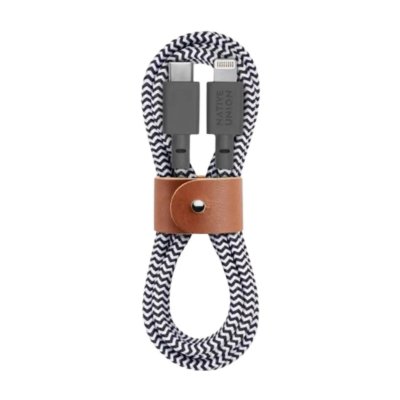 NATIVE UNION Adaptateur  Kevlar Belt USB-C vers Lightning 1.2m Z&eacute;bre