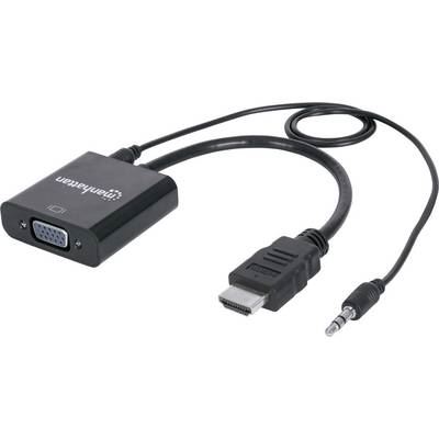 MANHATTAN Adaptateur TV, &eacute;cran 151559 [1x HDMI m&acirc;le - 1x VGA femelle, Jack femelle 3.5 mm] noir