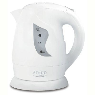ADLER  AD 08 W 1L 850 W Bouilloire &eacute;lectrique blanche 