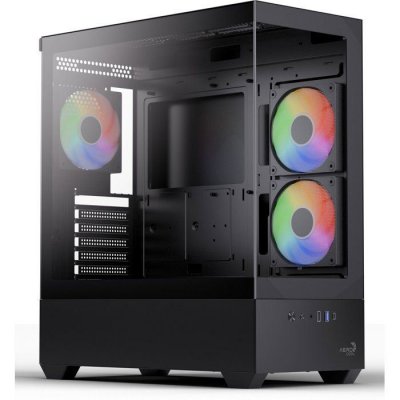 AEROCOOL  P500D - Bo&icirc;tier Mid-Tower ATX - Verre tremp&eacute; - Noir